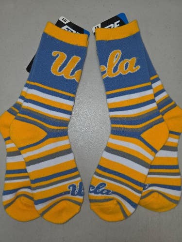 ST2 Mens NCAA UCLA BRUINS Crew Socks Lot of 2 Pair LARGE New
