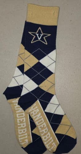 ST1 Mens NCAA VANDERBILT COMMODORES Crew Socks Lot of 1 Pair MEDIUM New