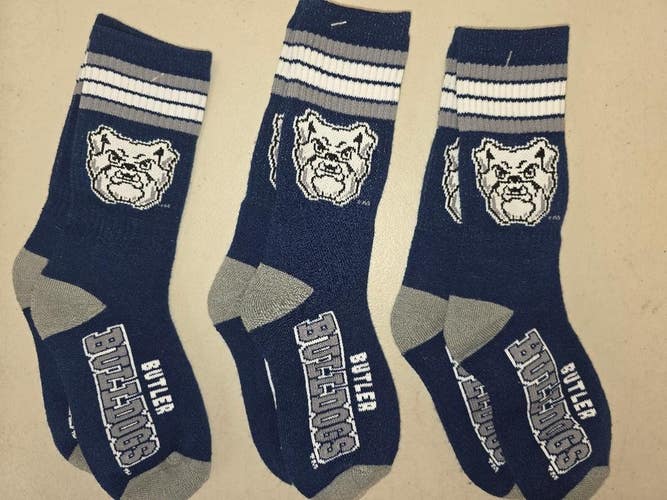 ST2 NCAA BUTLER BULLDOGS Crew Socks Lot of 3 Pair YOUTH 1-3 New