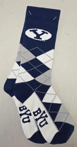 ST1 Mens NCAA BYU COUGARS Lot of 1 Pair Crew Socks MEDIUM New