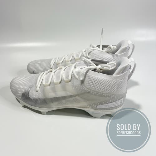 Nike Alpha Menace 4 Elite Football Cleats White Metallic Silver 12