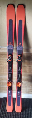 160cm MENS SKIS *USED* Salomon XDR 78STR w/NEW LITHIUM 10 EZ TRACK BINDINGS