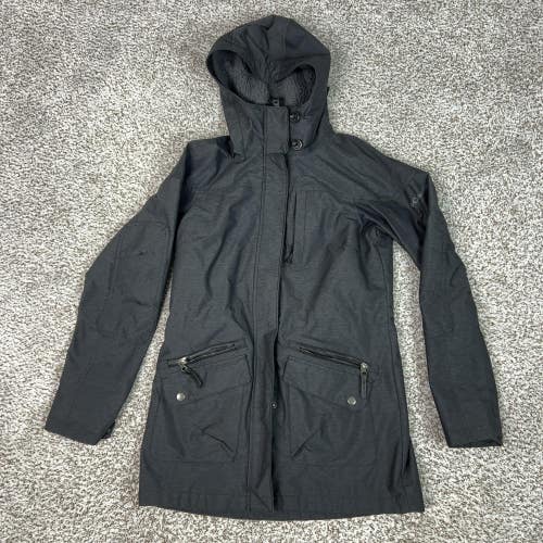 Columbia Coat Womens XS Gray Softshell Hooded Interchange Parka Pockets Jacket