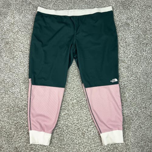 The North Face Pants Womens XXXL Green Thermal Jogger Leggings Waffle Base Layer