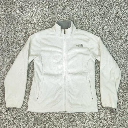 North Face Jacket Womens M White Fleece Full Zip Osito Outdoor Hiking Warm Gorp