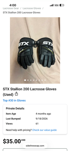 Bundle 3 sets of shoulder pads Stallion 200 Gloves (Used)