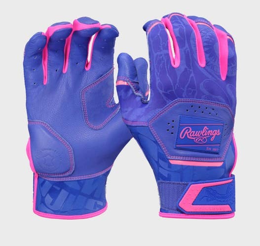 New YOUTH PINK/PURPLE WORKHORSE BATTING GLOVES 11834-RAWR00751753
