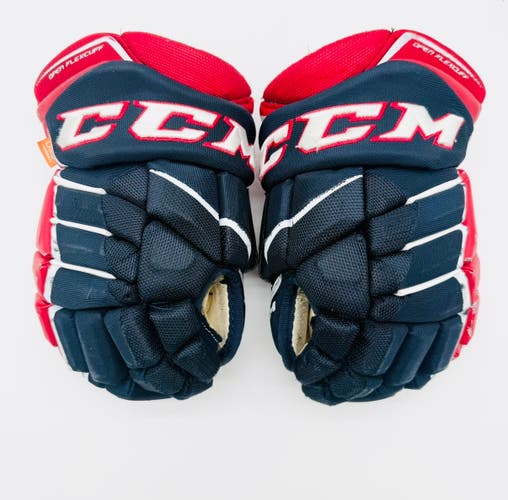 Custom Red/Blue CCM JetSpeed FT1 Hockey Gloves-13”-Single Layer Palms