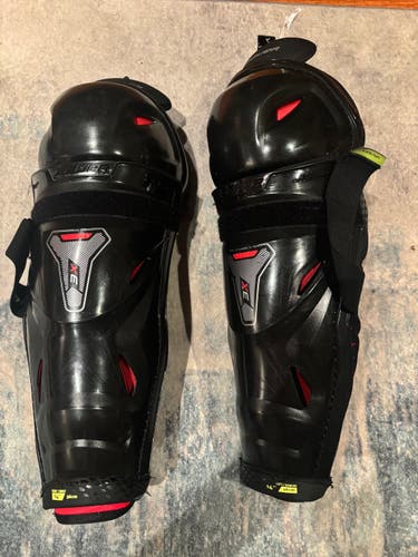 Intermediate Bauer X 14" Hockey Shin Pads (Used)