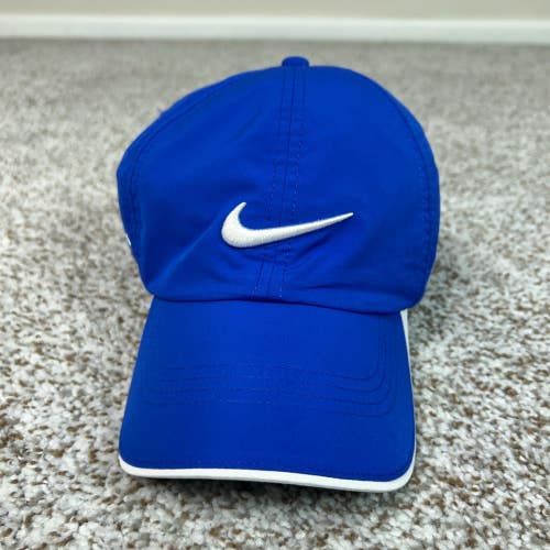 Nike Hat Mens One Size Blue Golf Perforated Breathable Adjustable Swoosh Cap
