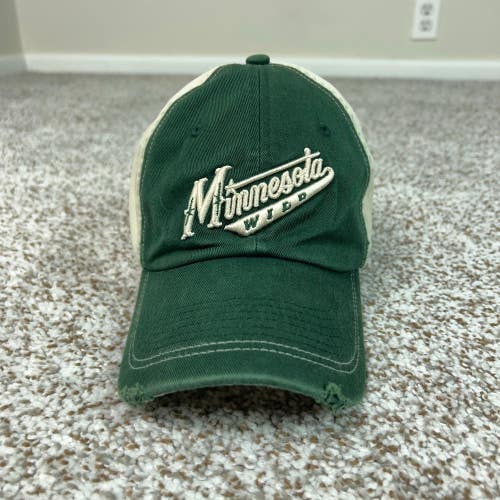 Minnesota Wild Hat Mens One Size Green NHL Hockey Sport Cap Casual Logo Old Time