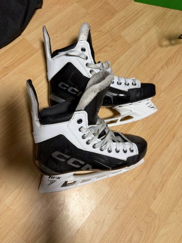 White 2024 CCM Tacks XF Pro Hockey Skates Regular Width Pro Stock 9.5 (Used)