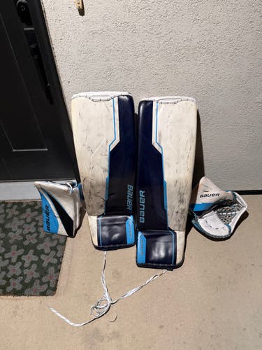 Bauer Supreme Shadow Goalie Set XL 36+ White Navy Light Blue