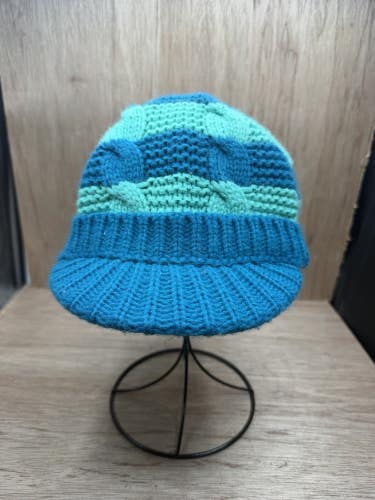 O'neill Knit Acrylic Visor Beanie Hat Winter Cap with Brim Patch Women's