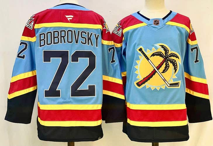 Men's Florida Panthers Sergei Bobrovsky 72 Stitched Light Blue Jersey Ice Hockey Jersey Size 50
