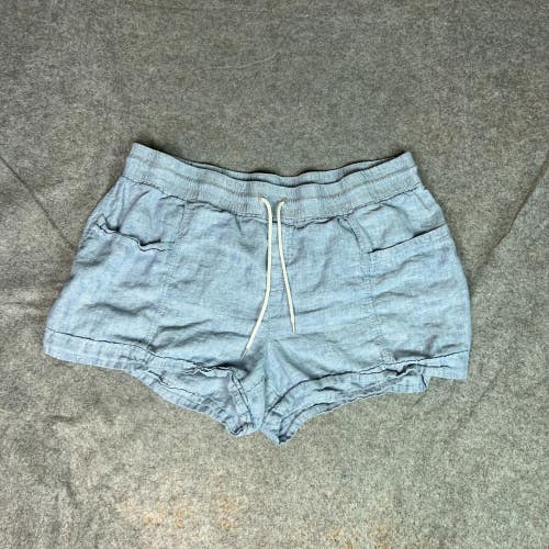 Athleta Women Shorts 24 Plus Blue Linen Casual Cabo 4" Everyday Coastal Spring