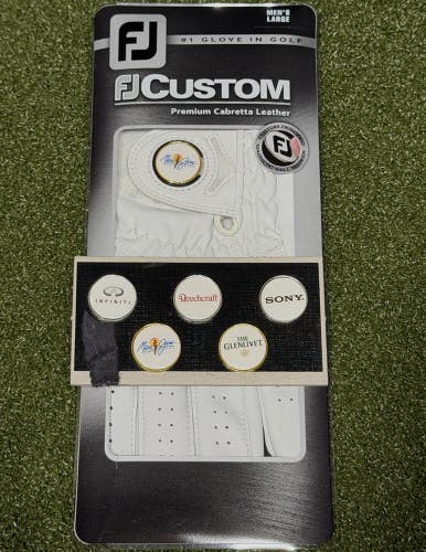FootJoy FJ Custom Premium Leather Golf Glove Mens Large w/ Magnetic Ball Markers