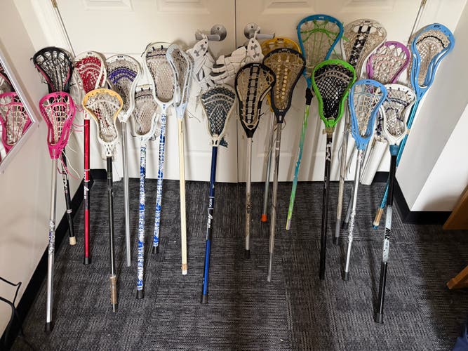 19 lacrosse sticks and lacrosse gloves! NOZ, Super Power, and more!