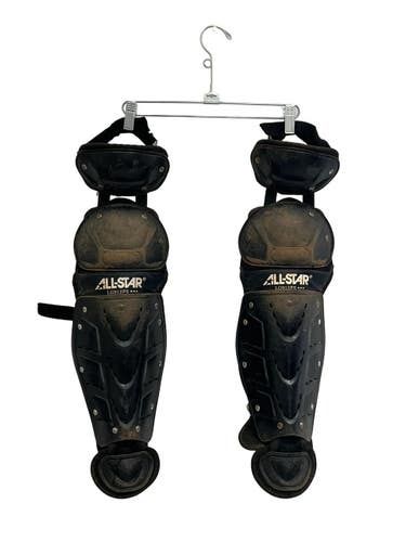 Used All Star LG912PS Catchers Leg Guards Black Intermed 11692-S000157961