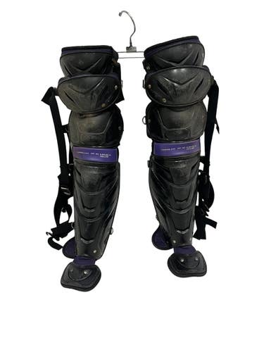 Used All-Star LG30WPRO Catchers Leg Guards Black And Purple Adult 11692-S000158024