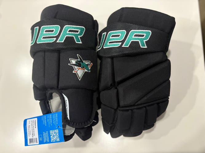 Sharks Bauer Vapor Team Pro Gloves 14" Pro Stock (New)