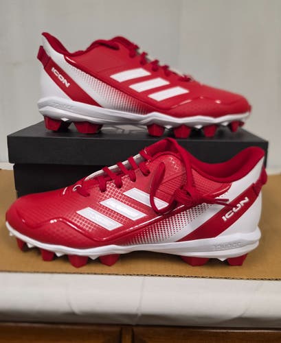 New Adidas Icon 7 Mid MD Baseball Cleats "Power Red" - Size 10.5 (S23913)