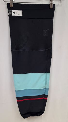 Seattle Kraken Socks Hockey ADIDAS PRO STOCK ELITE HOME (Made In Canada) Size XL (New)