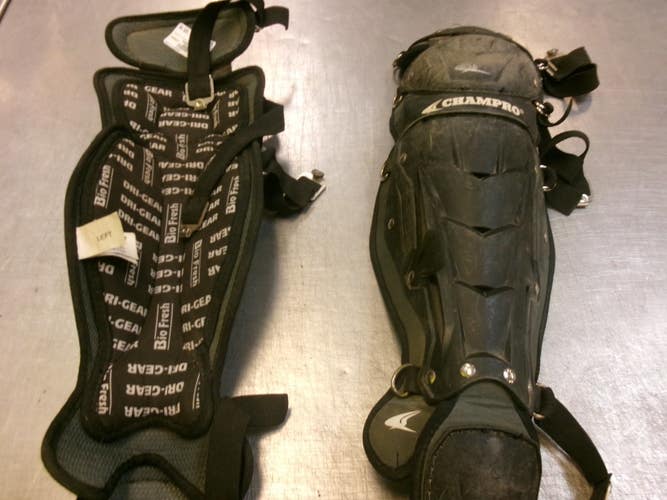 Used Champro SHIN GUARDS Catchers Leg Guards Black Adult 11339-S000207388