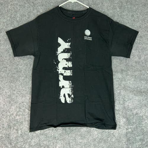Army Black Knights Mens Shirt Medium Black White NCAA Volleyball Short Sleeve