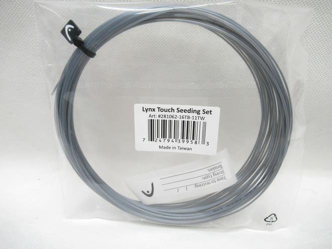 1 SET: HEAD LYNX TOUCH 16 (1.30) GRAY CO-POLY TENNIS STRING BULK / DEMO PACKAGE