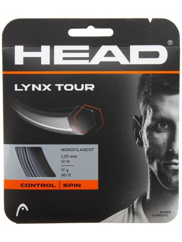 1 SET: HEAD LYNX TOUR 17 (1.25) CO-POLYESTER TENNIS STRING (GRAY)