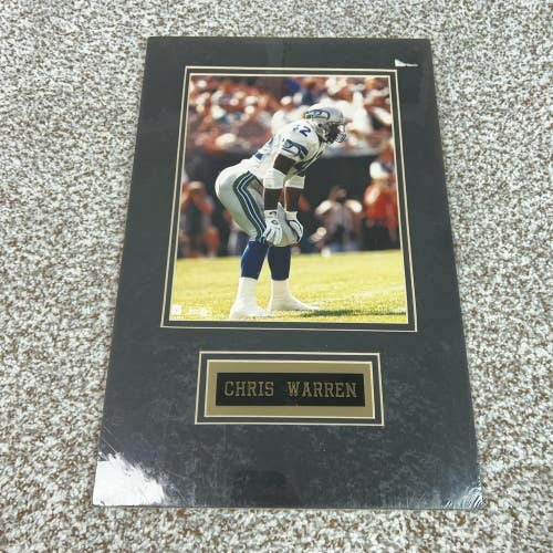 Seattle Seahawks Photo Matted Football Nameplate Chris Warren Wall Art 17x11.5
