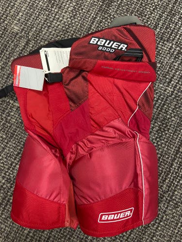 Red Senior Small Bauer 8000 Hockey Pants (Used)