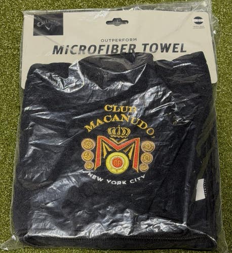 Callaway "Club Macanudo" Outperform Microfiber Players Golf Towel Black New!