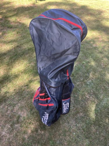 Titleist 14 Lightweight Cart Bag, Charcoal, Black, Red, Excellent Condition