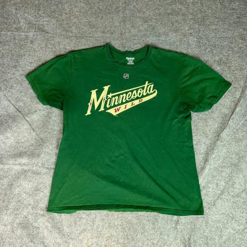 Minnesota Wild Mens Shirt Extra Large Green Tee T Zach Parise Jersey Hockey Top