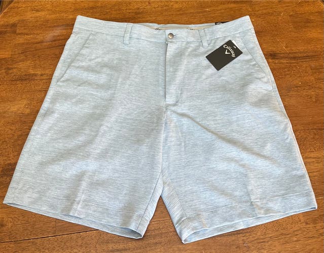 Callaway Men's Size 38 Stretch Performance Golf Shorts Light Blue NWT MSRP $80