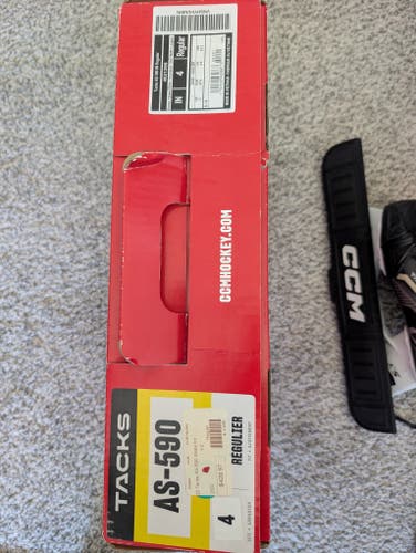Black 2025 CCM AS-590 Hockey Skates Regular Width Size 4 (Used)