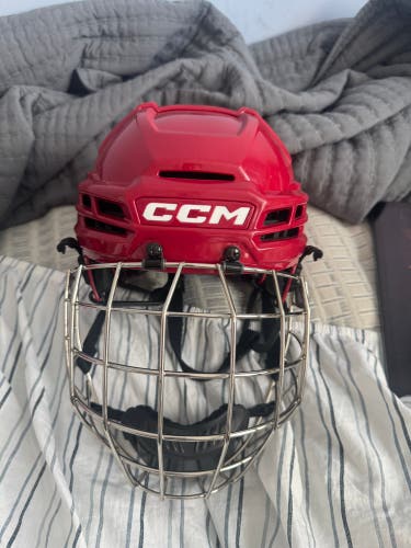 Red Medium CCM Super Tacks X Helmet Pro Stock (New)