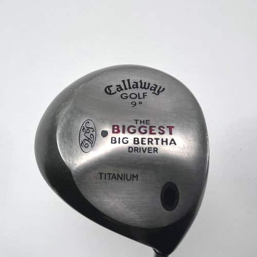 Callaway Biggest Big Bertha Driver 9* Ultra Light Firm Graphite Mens RH
