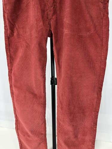 #499 Levis 512 Men's Slim Fit Taper Leg Corduroy Brick Red Pants Size 34x32 NWT