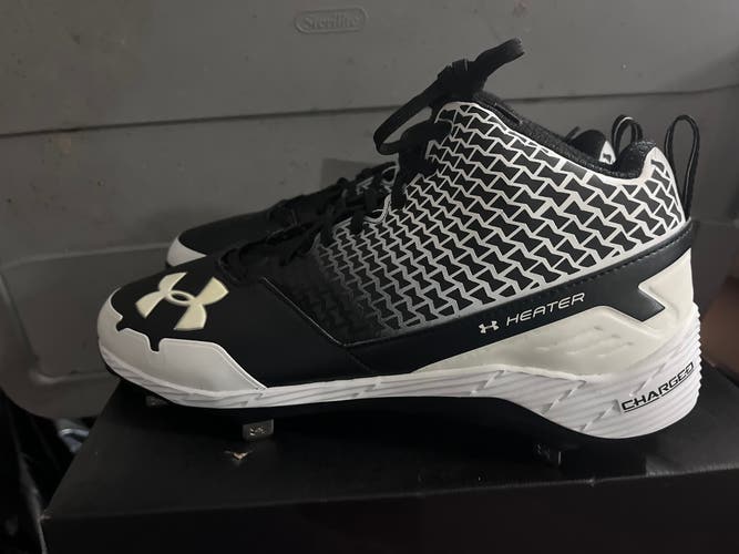 Black Men's Size M 13.5 (W 14.5) Adult Under Armour Heater High Top Metal (New)