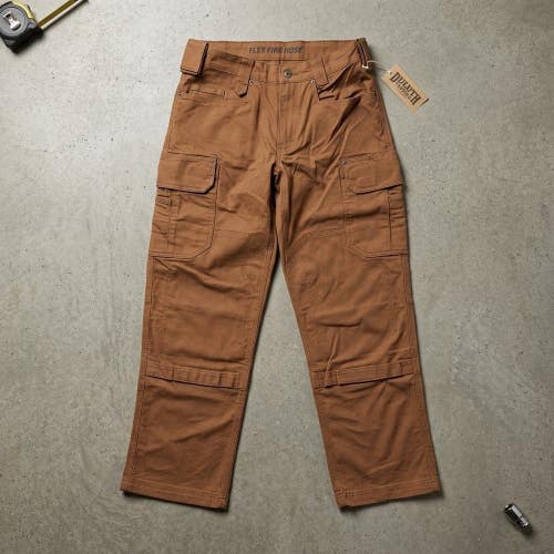 NWT Duluth Trading Mens Flex Fire Hose Cargo Pants 30x30 Brown Workwear