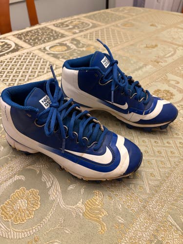 Blue Kid's 3.5Y (Big Kids / Youth) Youth Nike High Top Huarache Molded Cleats (Used)