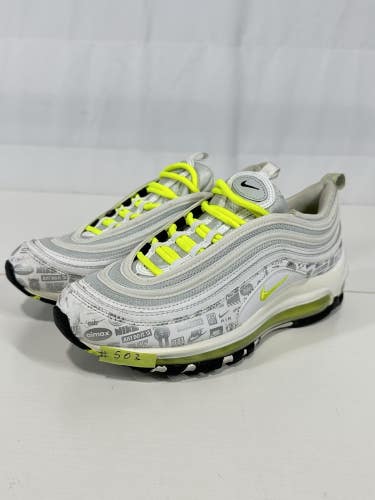 #503 Nike Air Max 97 Boys 6Y Youth Kids White Yellow Volt Reflective 921522-108