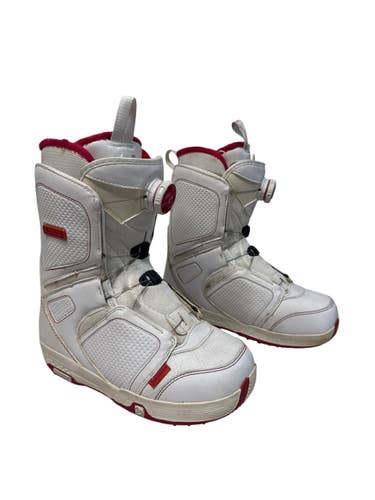 Used Salomon PEARL BOA Womens Snowboard Boots White Senior 6 11835-S000212842