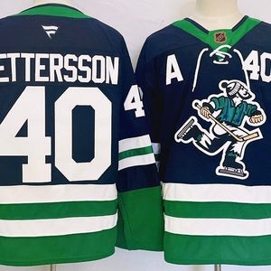 Men's Vancouver Canucks Elias Pettersson #40 Stitched Navy Jersey Ice Hockey Jersey size 50