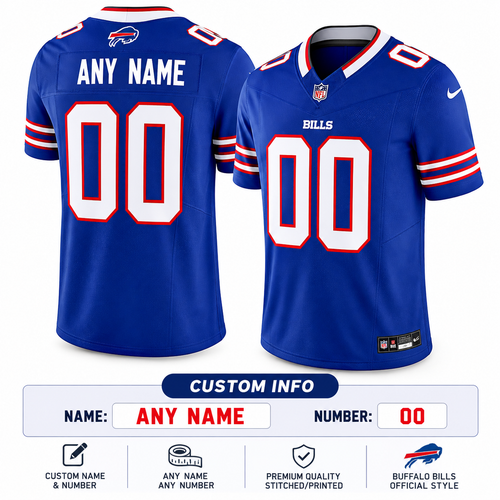 Custom Football Jersey, Personalized Name & Number Blue Fan Shirt
