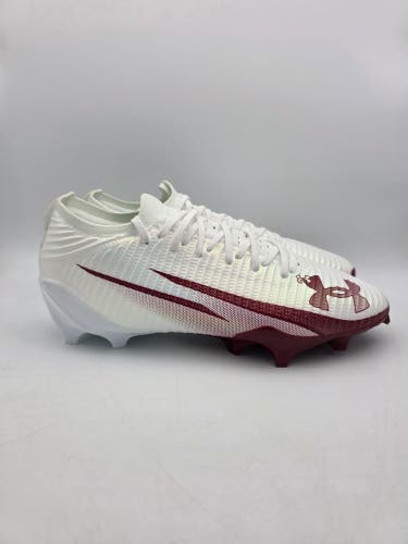 Under Armour Blur Pro White Maroon Football Cleats 3028220-102 Size 12 NEW