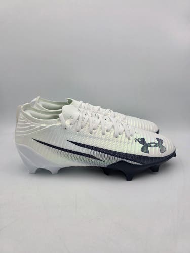 Under Armour Blur Pro White Midnight Navy Football Cleats 3028220-103 Men's 11